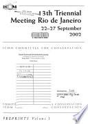 Libro 13th Triennial Meeting, Rio de Janiero, 22-27 September 2002