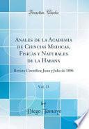 Anales de la Academia de Ciencias Medicas, Fisicas y Naturales de la Habana, Vol. 33