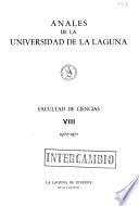 Anales de la Universidad de la Laguna, Facultad de Ciencias