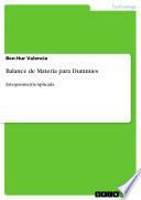 Libro Balance de Materia para Dummies