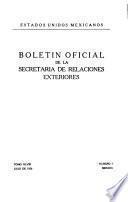 Boletín oficial de la Secretaría de relaciones exteriores
