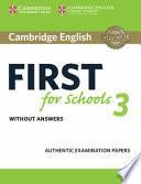 Libro Cambridge English First for Schools 3 Student's Book without Answers