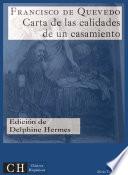 Libro Carta de las calidades de un casamiento