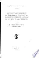 Catálogo de la colección de manuscritos e impresos de ciencias económicas y jurídicas de don Juan Sempere Guarinos