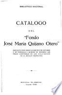 Catálogo del Fondo José María Quijano Otero