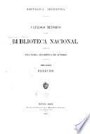 Catálogo metódico de la Biblioteca nacional: Derecho. 1915