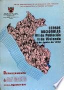 Censos nacionales, VII de población, II de vivienda, 4 de junio de 1972. [Resultados por departamentos] Departamento de San Martín
