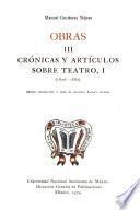 Crónicas y artículos sobre teatro. I, 1876-1880