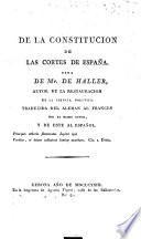De la Constitución de las Cortes de España