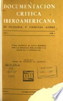 Documentación crítica iberoamericana de filosofía y ciencias afines