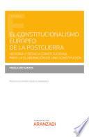 Libro El Constitucionalismo Europeo de la postguerra