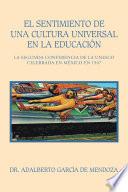 Libro El Sentimiento De Una Cultura Universal En La Educación