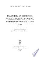 Ensayo para la descripción geográfica, física y civil del Corregimiento de Calatayud