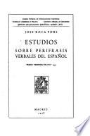 Libro Estudios sobre perífrasis verbales del español