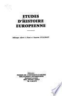 Etudes d'histoire européenne