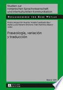 Libro Fraseología, Variación y Traducción