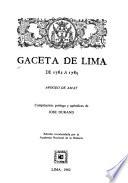 Gaceta de Lima: De 1762 a 1765: Apogeo de Amat