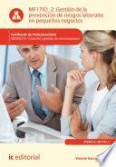 Libro Gestión de la prevención de riesgos laborales en pequeños negocios. ADGD0210