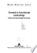 Hacia una lexicología funcional