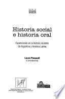 Historia social e historia oral