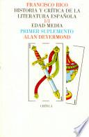Libro Historia y crítica de la literatura española: Edad Media