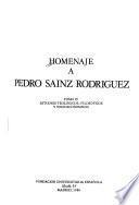 Homenaje a Pedro Sáinz Rodríguez: Estudios teológicos, filosóficos y socio-económicos