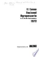 II Censo nacional agropecuario, 4 al 24 de setiembre, 1972