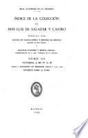Libro Indice de la colección de don Luis de Salazar y Castro