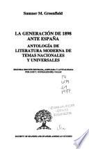 La Generación de 1898 ante España