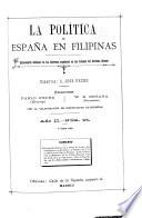 La Política de España en Filipinas