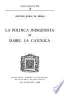 La política indigenista de Isabel la Católica