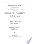 Libros de Cabildos de Lima: 1579-1583