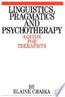 Libro Linguistics, Pragmatics and Psychotherapy
