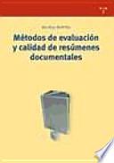 Libro Métodos de evaluación y calidad de resúmenes documentales