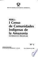 Perú, I censo de comunidades indígenas de la Amazonía