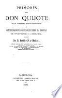 Primoros del Don Quixote en el concepto médico-paicoïógico