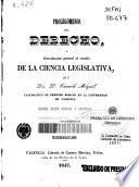Prolegómenos del derecho o introducción general al estudio de la ciencia legislativa