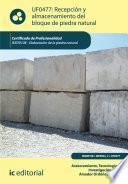 Libro Recepción y almacenamiento del bloque de piedra natural. IEXD0108