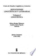 Libro Reflexiones lingüísticas y literarias: Lingüística