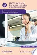 Libro Técnicas de información y atención al cliente/consumidor. COMV0108