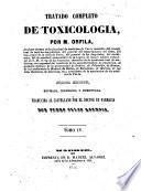 Tratado completo de Tocsicología