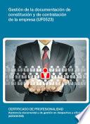 Libro UF0523 - Gestión de la documentación de constitución y de contratación de la empresa