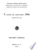 V Censo de Servicios 1966. Datos de 1965. Resumen general