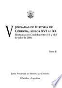 V Jornadas de Historia de Córdoba, siglos XVI al XX